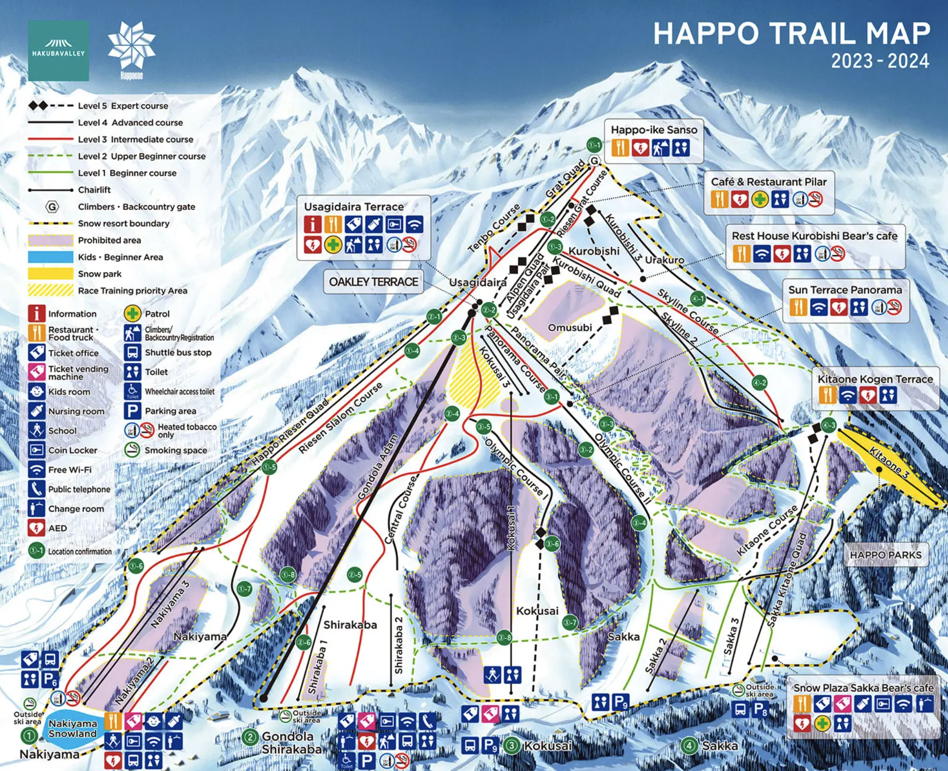 Happo One Ski Map