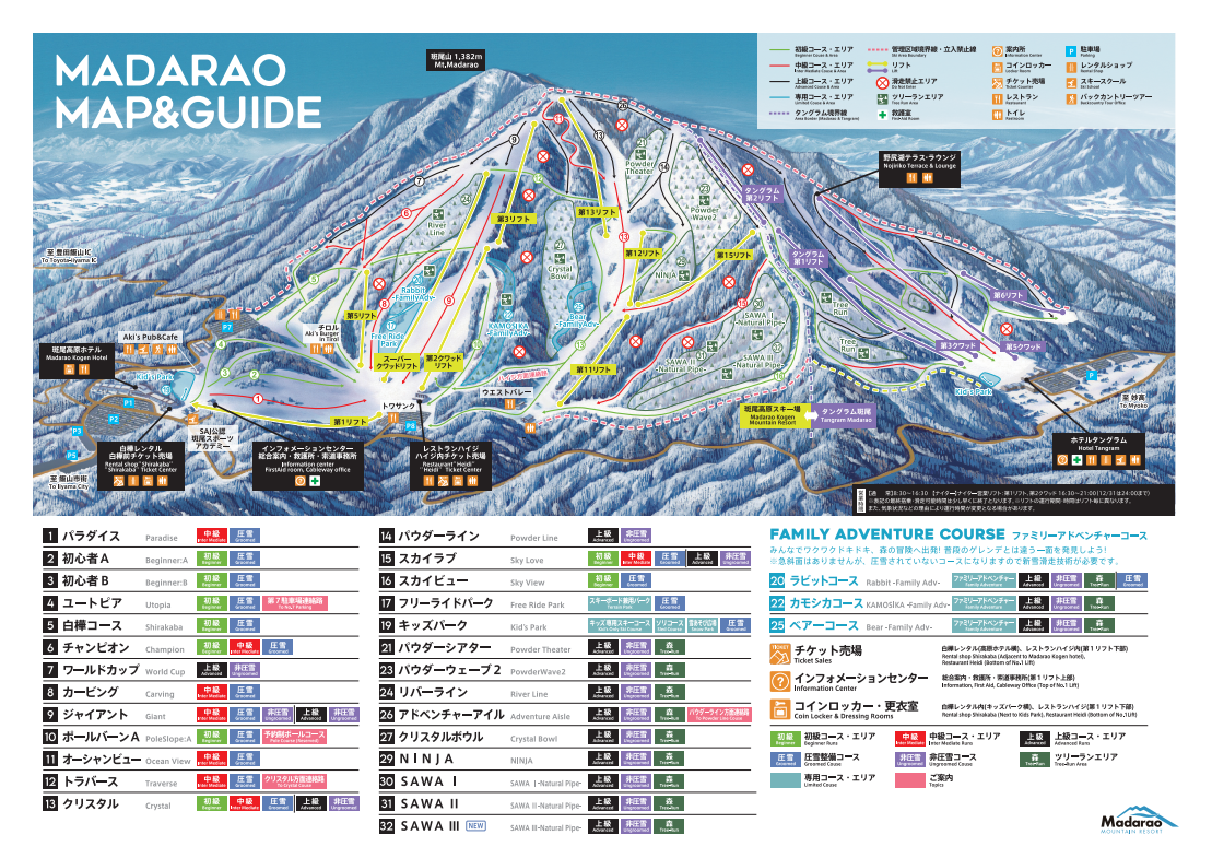 madarao mountain resort ski map