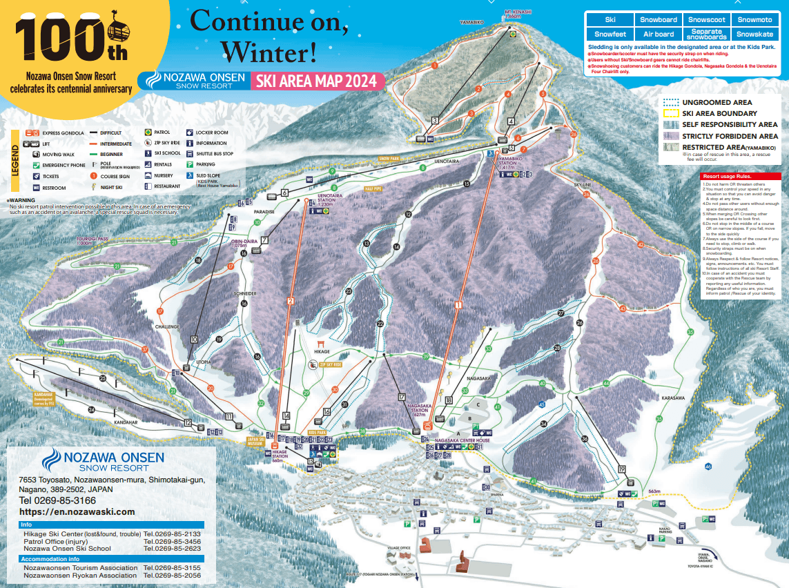 Nozawa Onsen Trail Map