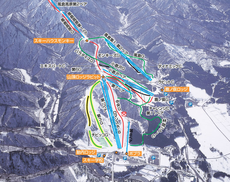 Tainai Ski and Snowboard area Map